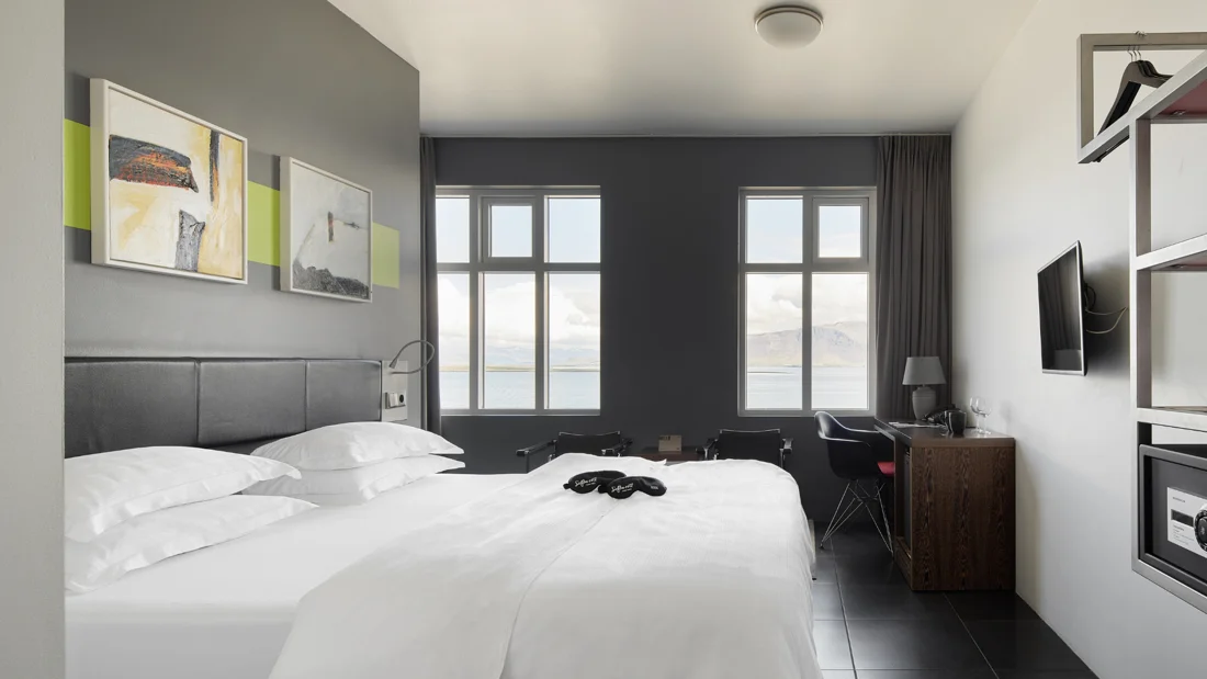 Sea-view guest room at Center Hotels Arnarhvoll in Reykjavik
